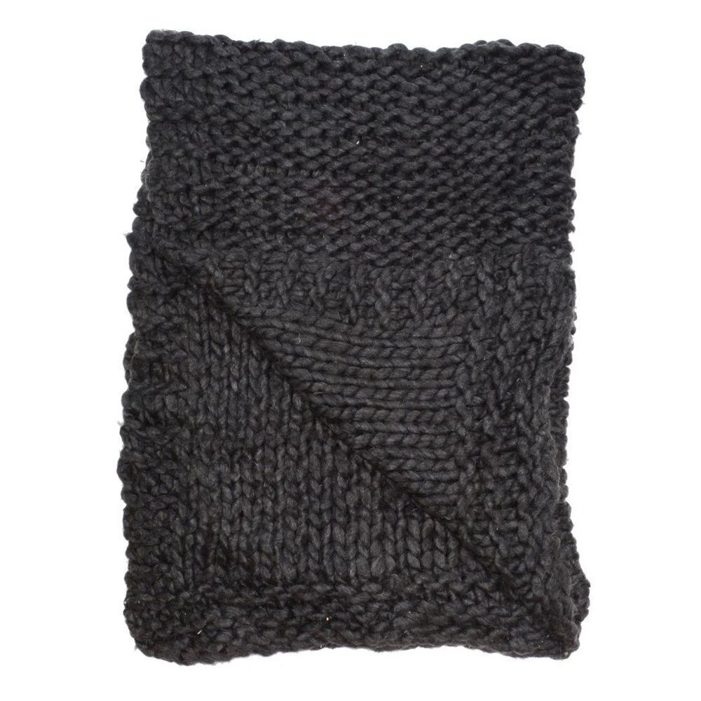AVIVA STANOFF Chunky Knit Charcoal Throw 50X70”